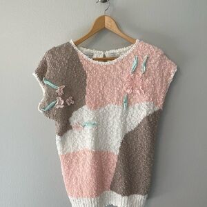 Vintage Sarit Cream Sweater Vest Size Medium